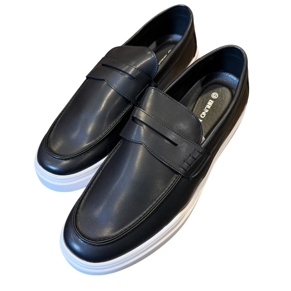 Bruno Marc Penny Loafers Mens 13 Black New AJ057EET Faux Leather Casual Shoes